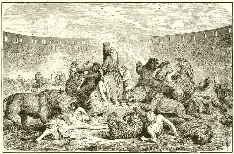 Christian Martyrs in the Arena by English School