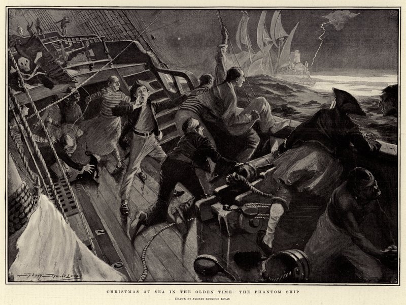 Christmas at Sea in the Olden Time, the Phantom Ship by English School