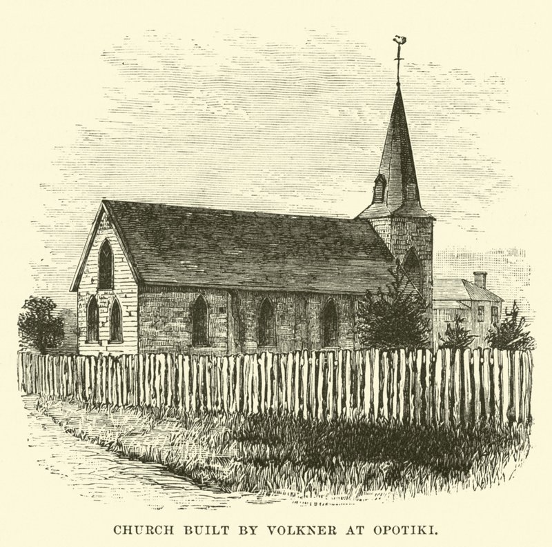 Church Built by Volkner at Opotiki by English School