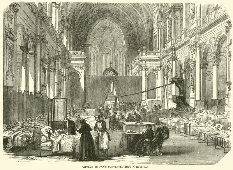 Church in Paris Converted into a Hospital, November 1870 by English School