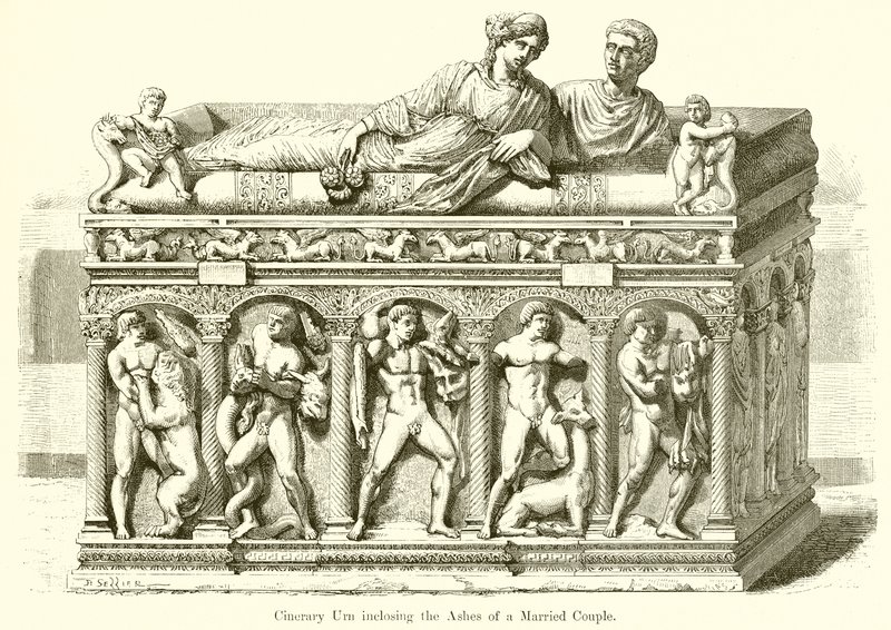 Cinerary Urn enclosing the Ashes of a Married Couple by English School