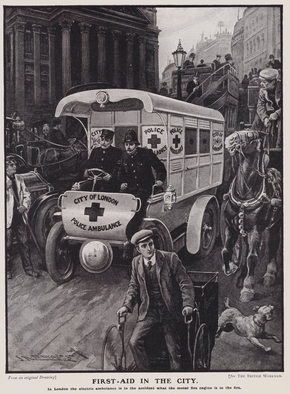 City of London Police electric ambulance by English School