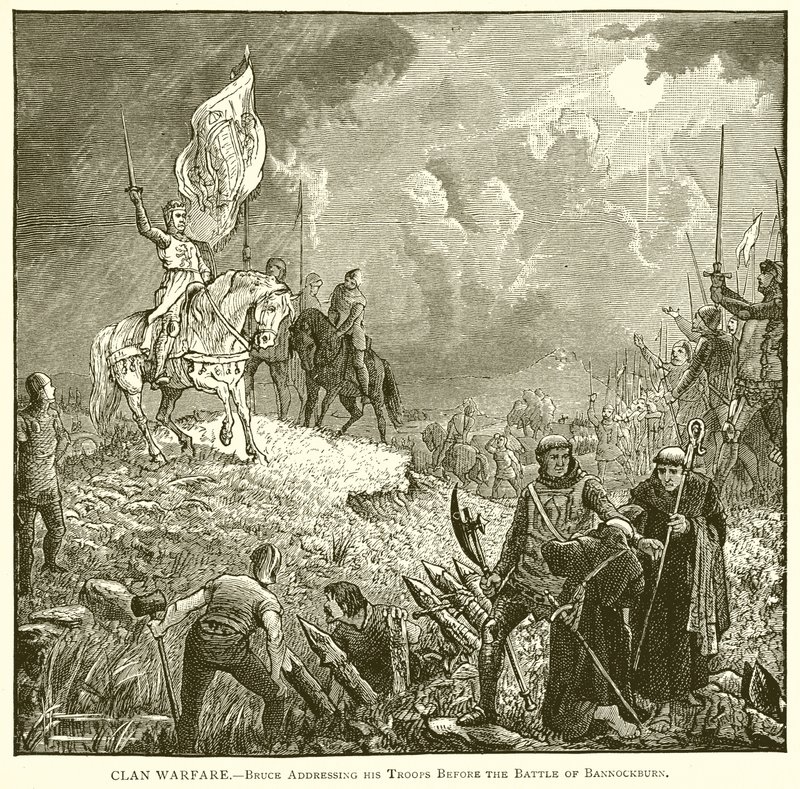 Clan Warfare--Bruce Addressing His Troops before the Battle of Bannockburn by English School