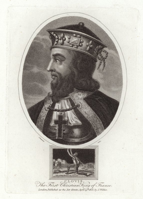 Clovis, The First Christian King of France by English School