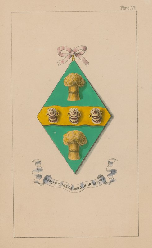 Coat of Arms; Wealth is the reward of industry by English School