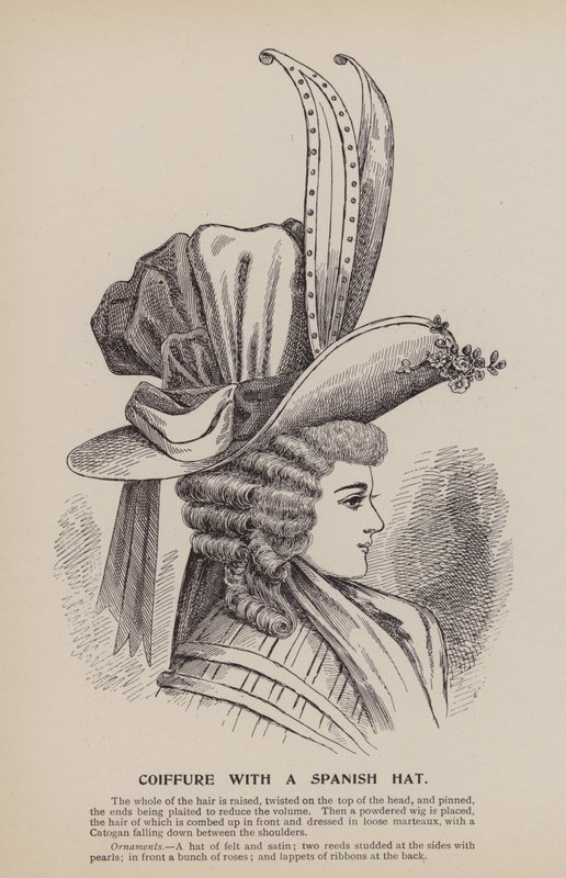 Hairstyle with a Spanish Hat by English School