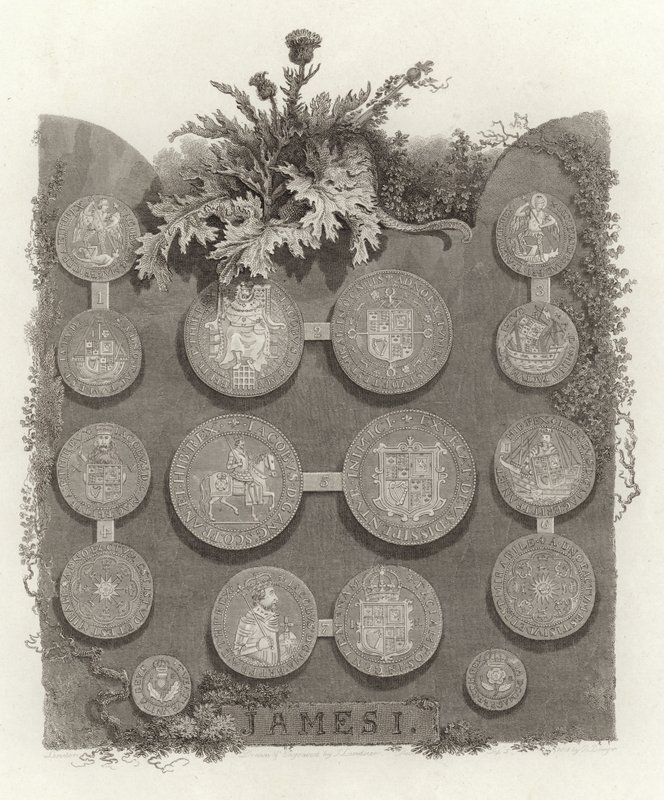 Coins of King James I by English School