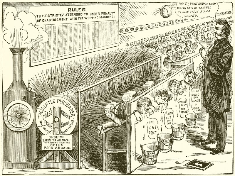 Coles Patent Whipping Machine for Flogging Naughty Boys in School by English School