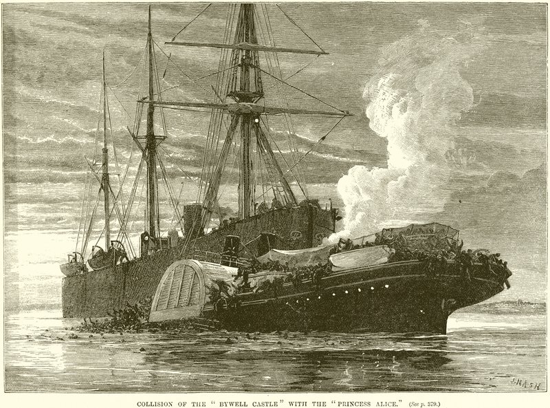 Collision of the Bywell Castle with the Princess Alice by English School