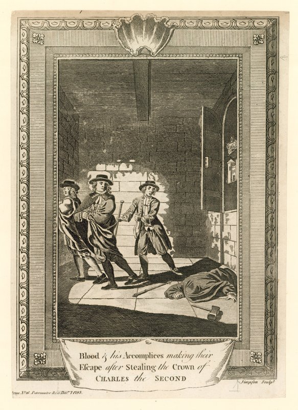 Colonel Blood and His Accomplices Making Their Escape After Stealing the Crown of King Charles II by English School