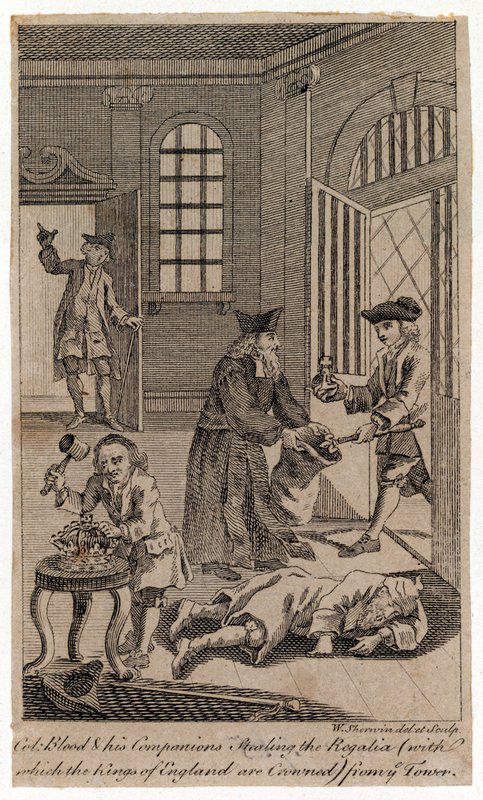 Colonel Blood and His Companions Stealing the Crown Jewels by English School