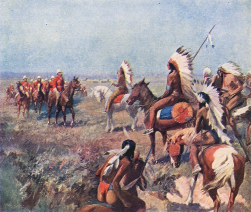 Colonel Macleod, of the Royal North-West Mounted Police, treating with Indians at Fort Macleod by English School