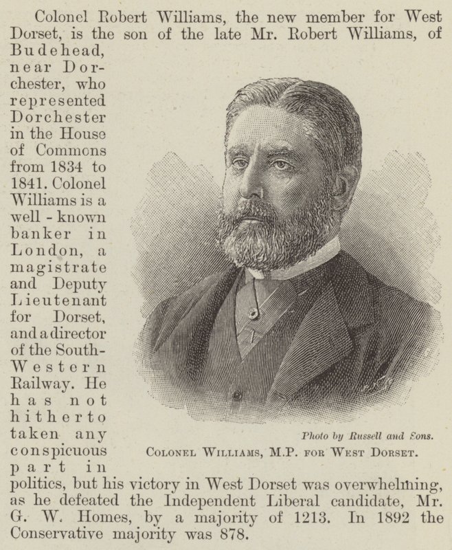 Colonel Williams, MP for West Dorset by English School