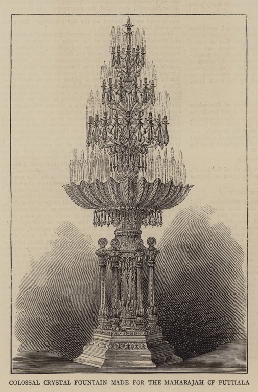 Colossal Crystal Fountain made for the Maharajah of Puttiala (engraving) by English School