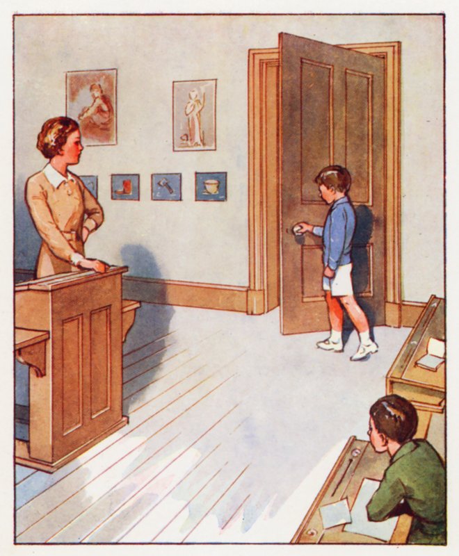 Commands: Walk to the door and close it by English School
