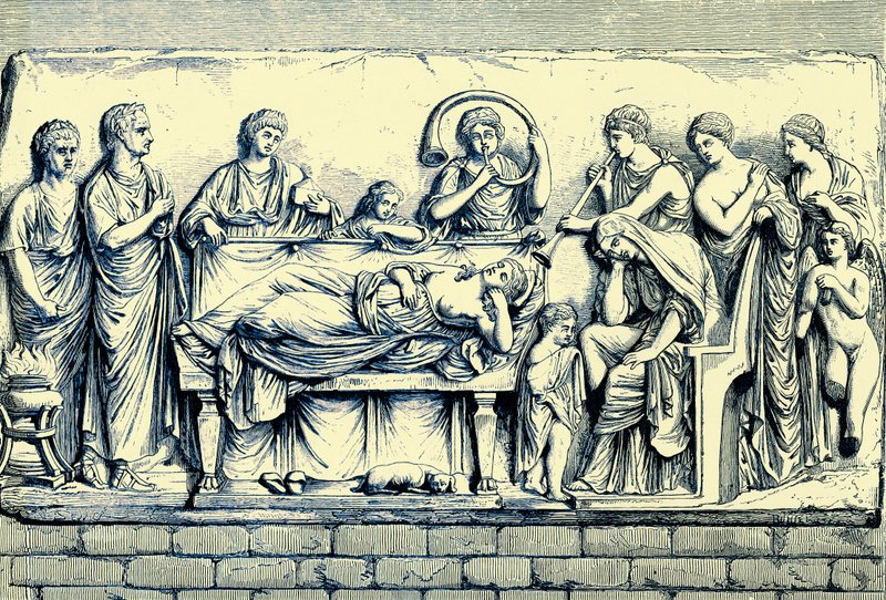 Conclamatio Over the Dead, Illustration from History of Rome by Victor Duruy, Published 1884 by English School