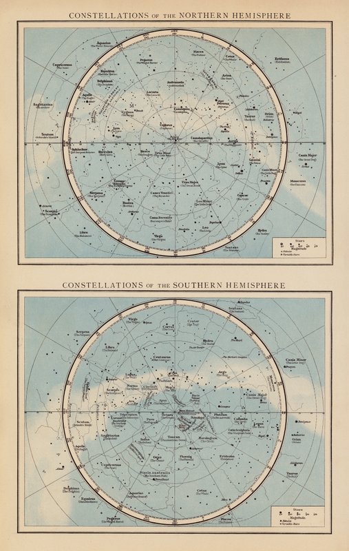 Constellations of the Northern Hemisphere; Constellations of the Southern Hemisphere by English School