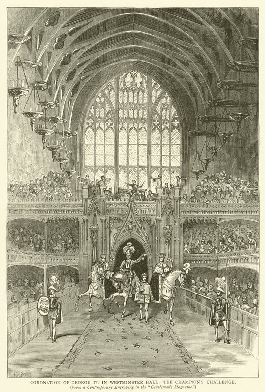 Coronation of George IV in Westminster Hall, the Champion
