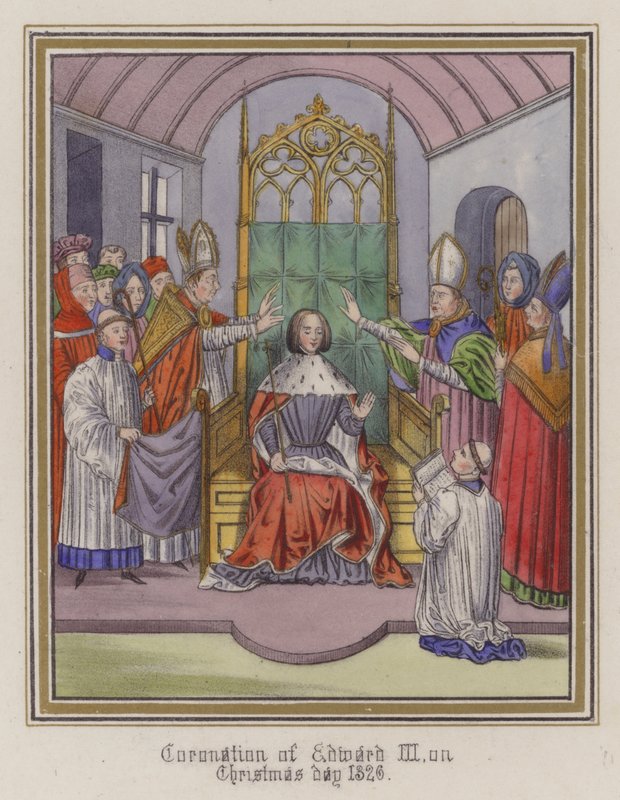 Coronation of King Edward III on Christmas Day 1326 by English School