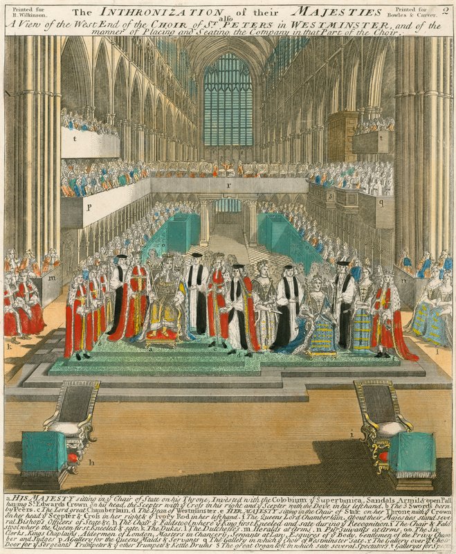 Coronation of King William III and Queen Mary on 11 April 1689 by English School