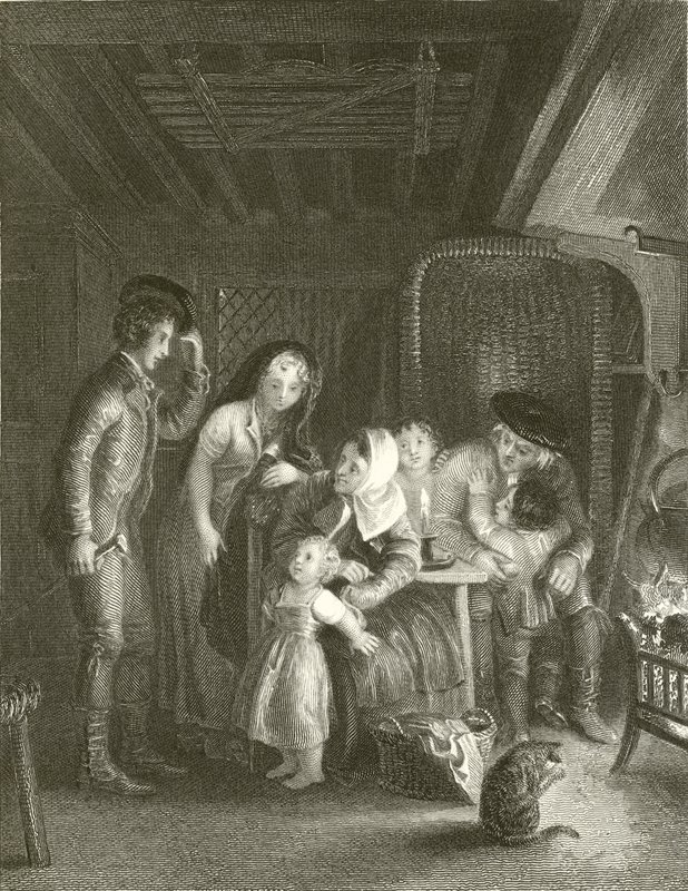 Cottage Courtship by English School
