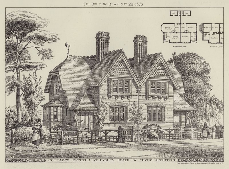 Cottages erected at Bushey Heath by English School