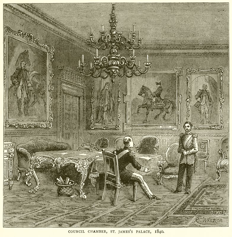 Council Chamber, St. Jamess Palace, 1840 by English School