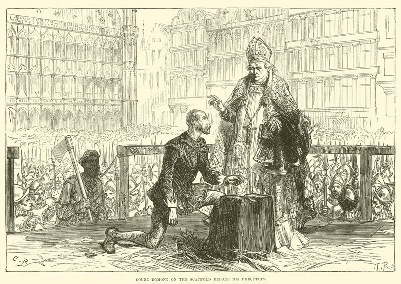 Count Egmont on the Scaffold before his Execution by English School