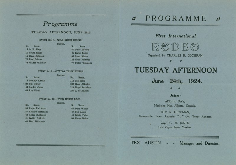 Cover of the Programme for the First International Rodeo by English School