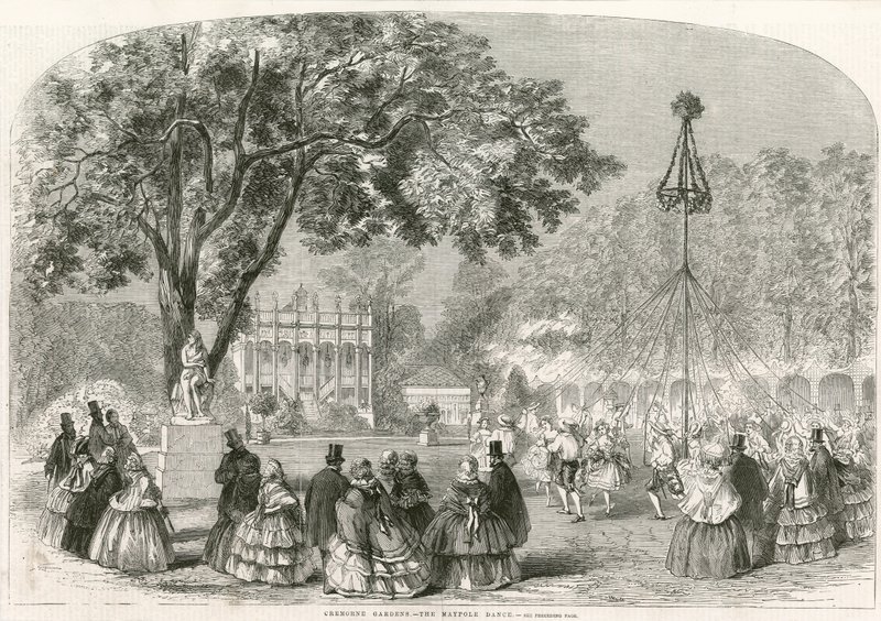 Cremorne Gardens, London, the Maypole Dance by English School