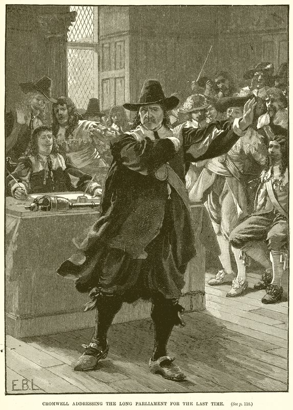 Cromwell addressing the Long Parliament for the last time by English School