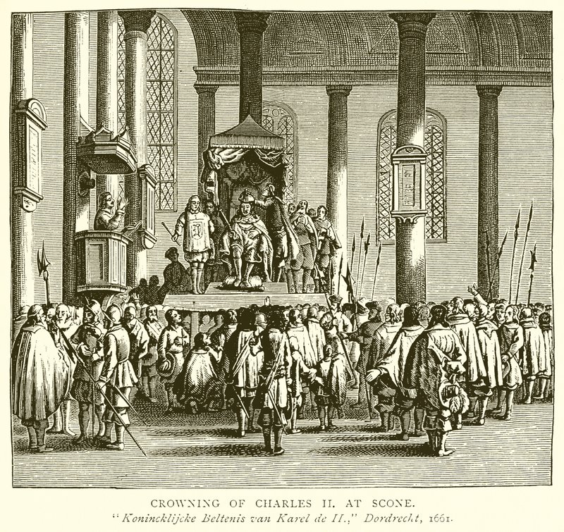 Crowning of Charles II at Scone by English School