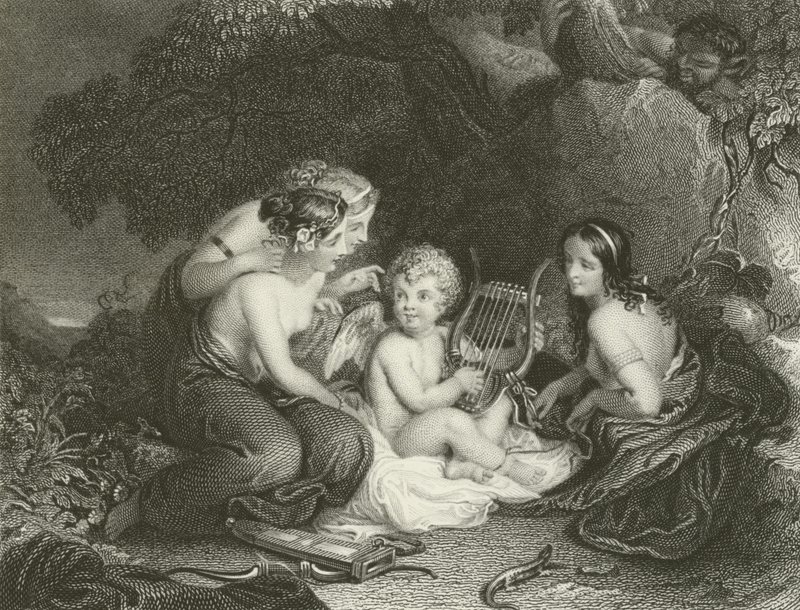 Cupid Taught by the Graces by English School