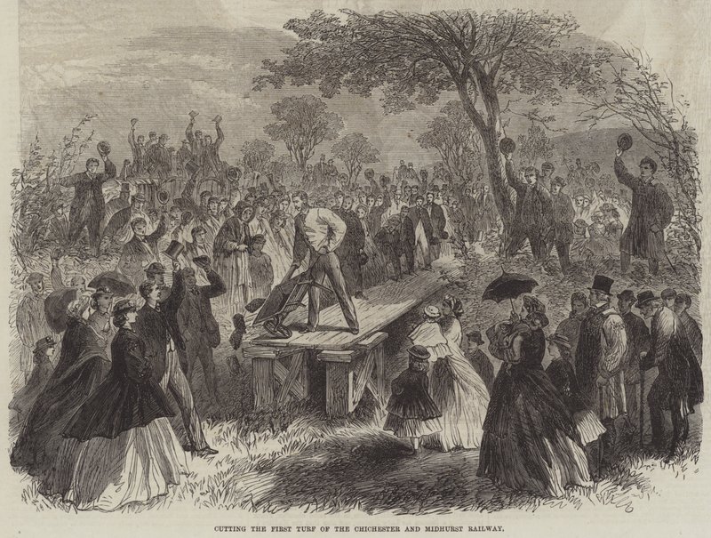 Cutting the First Turf of the Chichester and Midhurst Railway by English School
