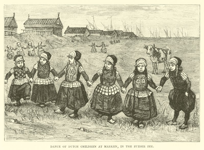 Dance of Dutch children at Marken, in the Zuider Zee by English School