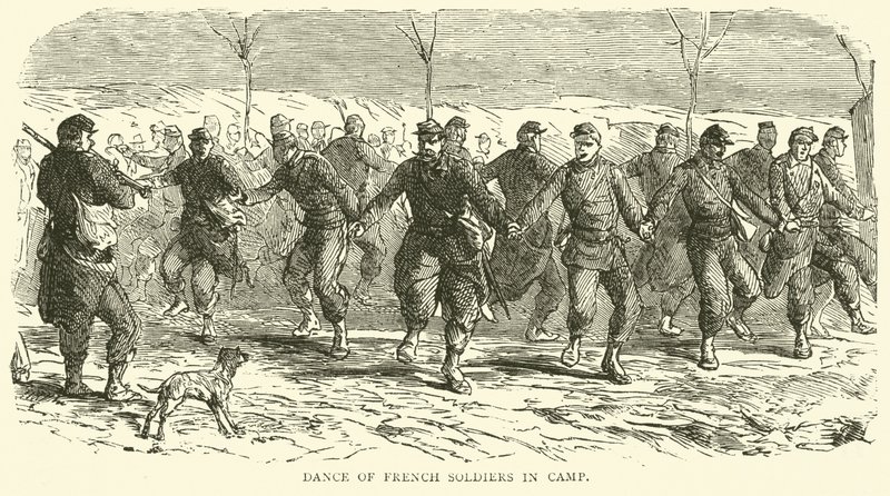 Dance of French Soldiers in Camp, November 1870 by English School