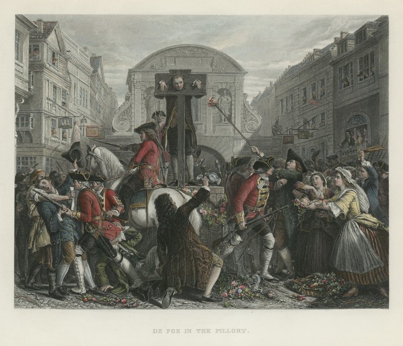 Daniel Defoe in the Pillory by English School