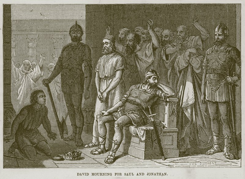 David mourning for Saul and Jonathan, illustration from The Child