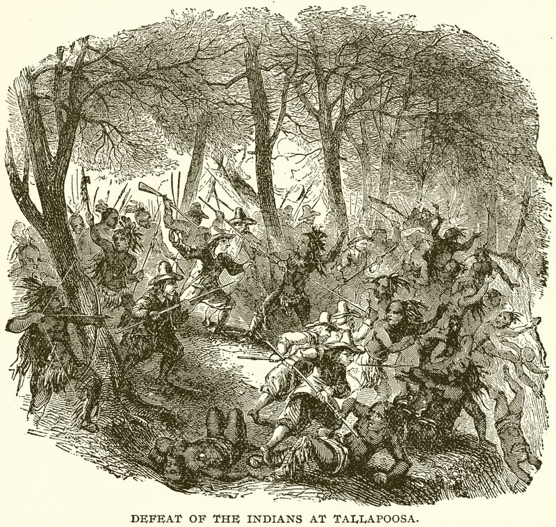 Defeat of the Indians at Tallapoosa by English School