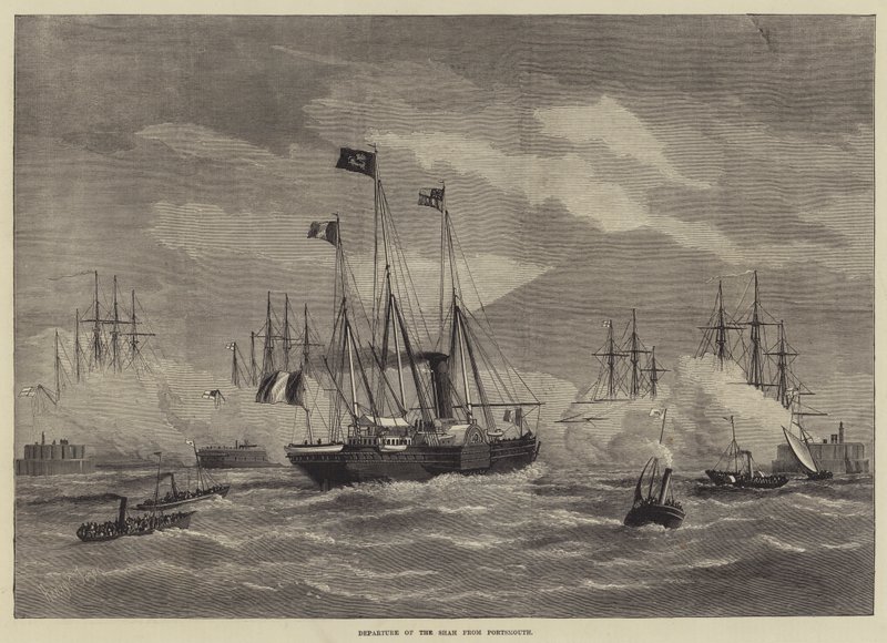 Departure of the Shah from Portsmouth by English School