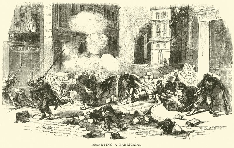 Deserting a Barricade, April 1871 by English School