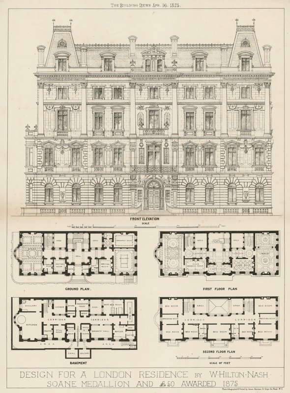 Design for a London Residence by W Hilton Nash by English School