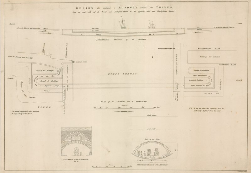 Design for a Roadway Under the Thames by English School