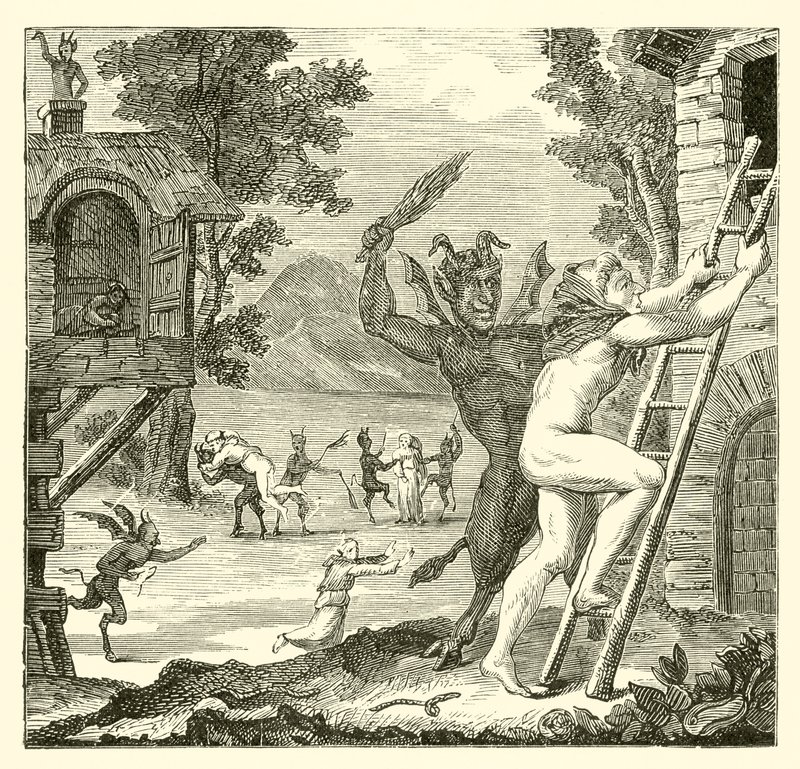 Devils Would Often Lay Hold of Men and Flog Them. Abbe Boileau by English School