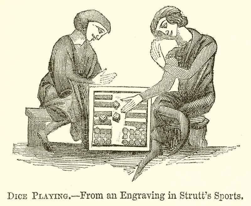 Dice Playing by English School