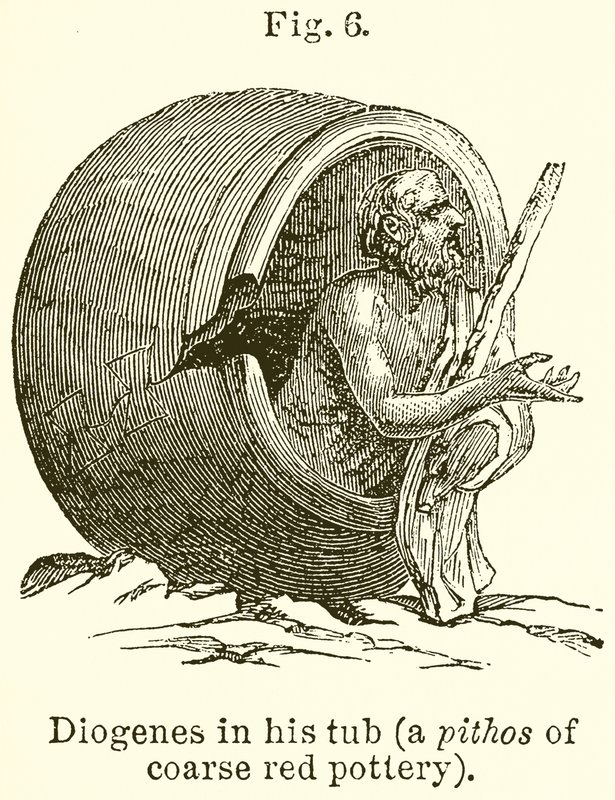 Diogenes in his Tub by English School