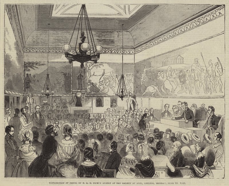 Distribution of Prizes by HRH Prince Albert at the Society of Arts, Adelphi, Monday, 10 June 1844 by English School