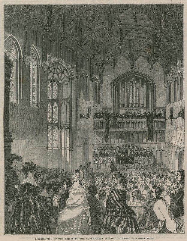 Distribution of the Government School of Design at Crosby Hall by English School