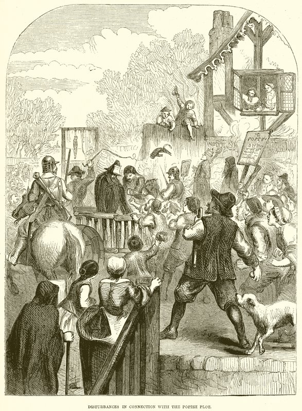 Disturbances in Connection with the Popish Plot by English School
