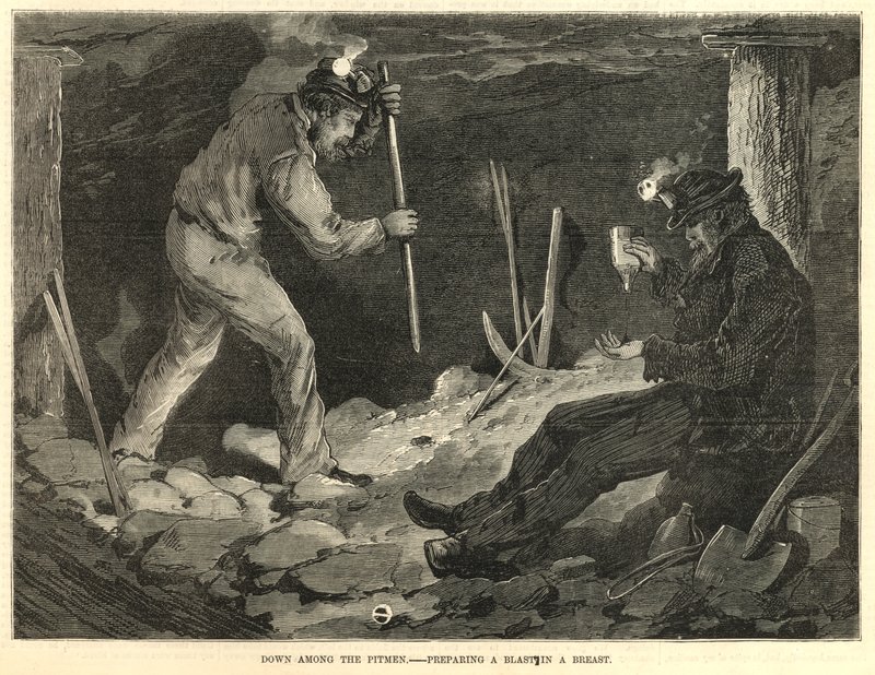 Down among the pitmen - preparing a blast in a breast by English School